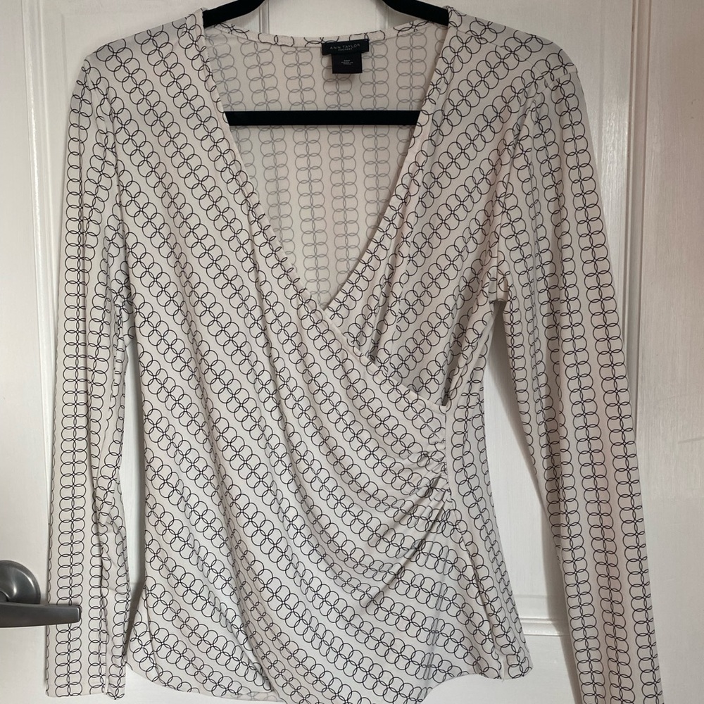 Ann Taylor Factory Faux Wrap Shirt in Petit Medium